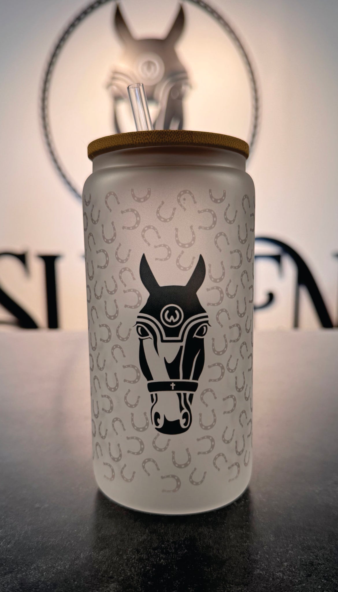 Glass Can Cup with Straw