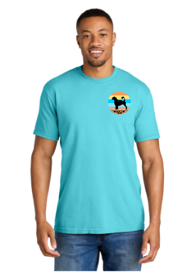 PWDCA Unisex Screen Printed Comfort Tee Striped Logo