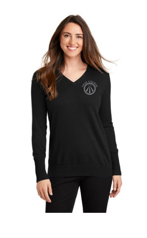 True Course Ladies V Neck Sweater