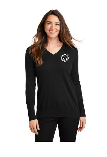 True Course Ladies V Neck Sweater
